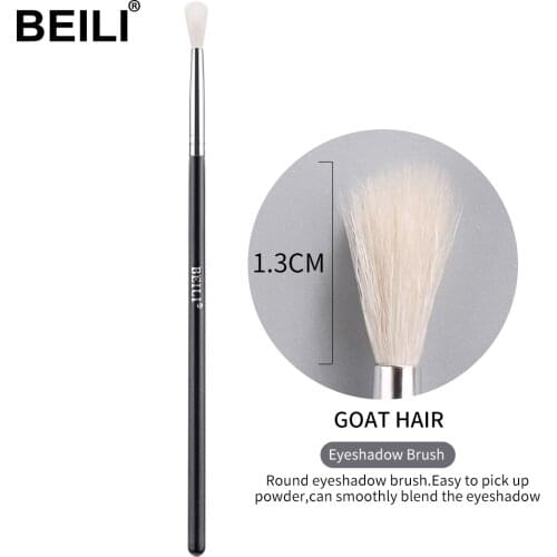 BEILI Black Makeup Brushes 1 Pcs 100% Goat Hair Eyeshadow Blending Professional Natural Blush Make Up Brushes