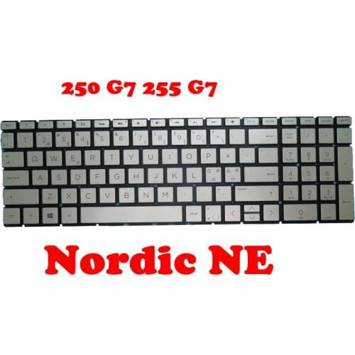 Laptop Keyboard For HP 250 G7 255 G7 Silver Nordic NE/Turkish TR/GreeK GK/Belgium BE/Italian IT/Russian RU/Korean KR/Japanese/UK