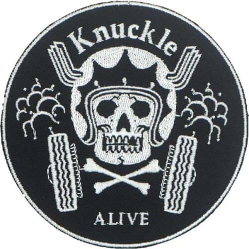 Knuck le alive biker Embroidered punk biker Patches Clothes Stickers Apparel Accessories Badge