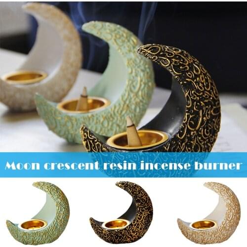 Middle East Arabian Lent Moon Resin Incense Burner Aromatherapy Stove Vintage Desktop Ornament Home Decor Quemador De Incienso