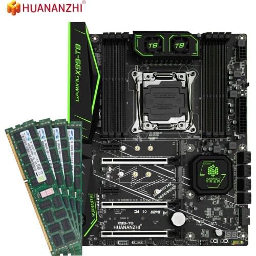 HUANANZHI X99 T8 Motherboard with 4*8G DDR3 ECC Combo Kit Support Intel XEON E5 2678 V3 CPU NVME SATA USB 3.0 ATX