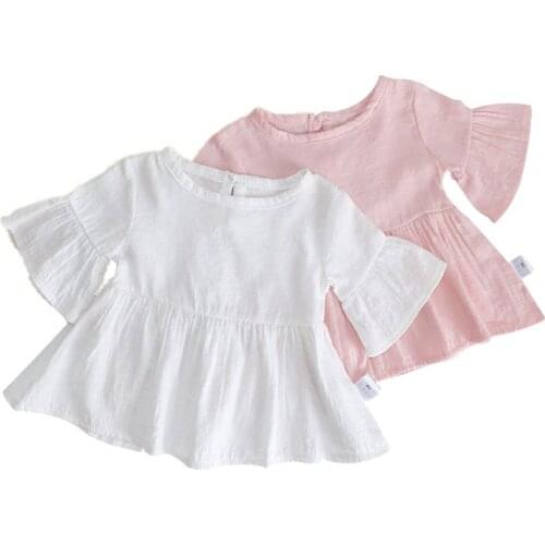 2020Infant Toddler Kids Dress For Girls Spring summer Dress Summer baby Solid Princess Party Dress 1-4 Years vestido verano bebe