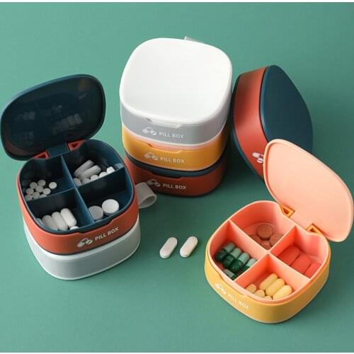 4 Slots Pill Medicine Box Portable Travel Pill Box Storage Organizer Splitters Medicine Box Holder Container Case
