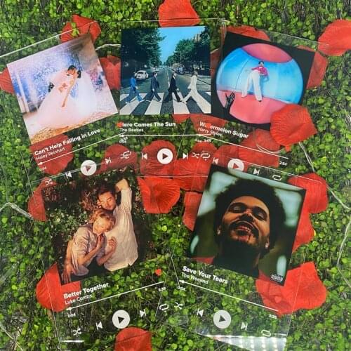 Clear Acrylic Music And Song Album Cover Any Photo Any Song High Quality UV Print With Song Album Best Gift For Every Occasion