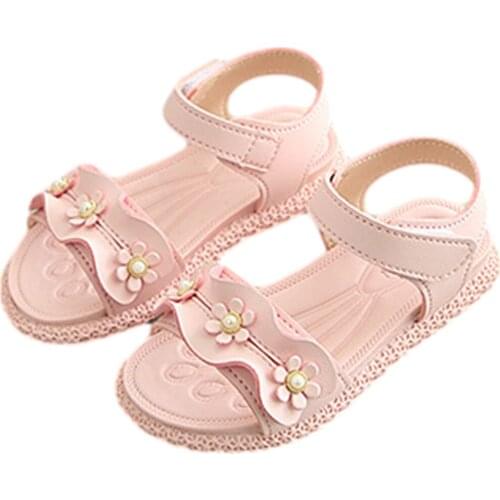 Summer Baby Girls Sandals Sweet Style Flower Decoration Soft Sole Breathable Princess Shoes Non-slip Prewalker 9Months-3Years