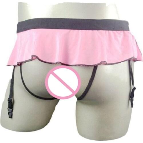 Sexy male three-dimensional cut sling thong and g-string sissy mens jockstrap skirt pant Underwear