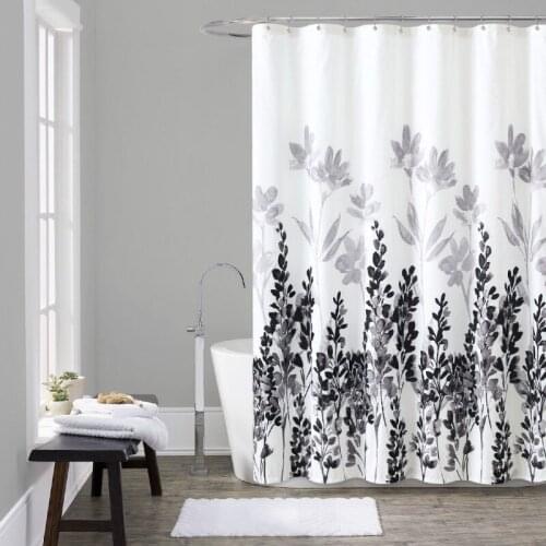 Natural Pattern Flower / Leaf Polyester Shower Curtains Washable High Quality Colorful curtains for bathroom shower