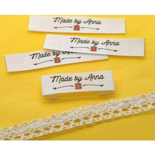 Sewing labels / Custom brand labels, Clothing labels, Sewing, Fabric 100% cotton, custom text (FR007)