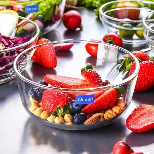 Thailand import ocean glass salad bowl home suits large bubble rainbow noodle bowl dessert fruit bowl of microwave oven
