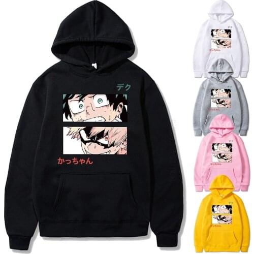 Boku No Hero Academia Hoodie Deku Vs Kacchan Hoodie Heroes Hoodie Men Japan Anime Hoodies Streetwear Manga Print