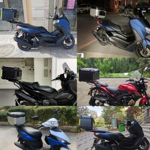 65L 55L 45L Motorcycle Helmet Case Aluminum Universal Accessories Storage Trunk Tail Top Tool Box Rear Luggage Waterproof Trunk