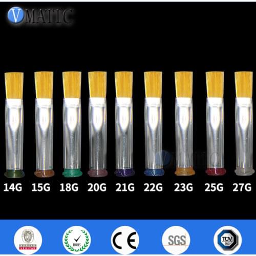 High Quality 10Pcs 14G-27G Flat 6mm Brush Dispensing Needle Tips