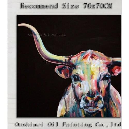 Top Quality Modern Bull Oil Painting On Canvas Hand-painted Abstract Bull Portrait Oil Painting For Wall Decoration