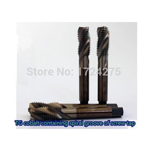 Free delivery 40PCS TG M4-M8 cobalt high speed steel machine taps spiral fluted tap special stainless steel screw tap