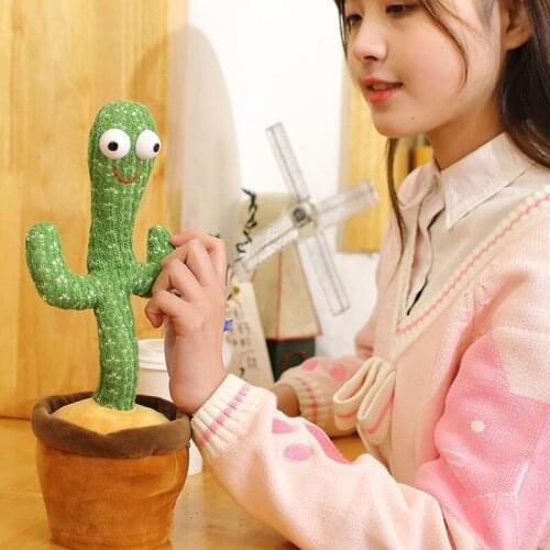 Funny 32cm Electric Dancing Plant Cactus Plush Stuffed Toy with Music for Kids Children Gifts Home Office Decor