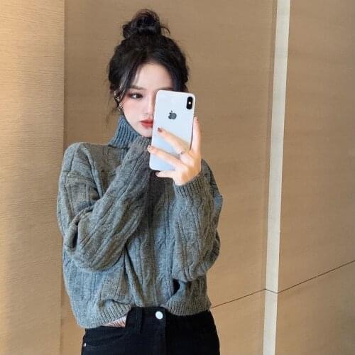 Woman Sweaters Pullover High Neck Inner Wear Outer Wear Autumn Winter Pullover Short Top Femme Chandails