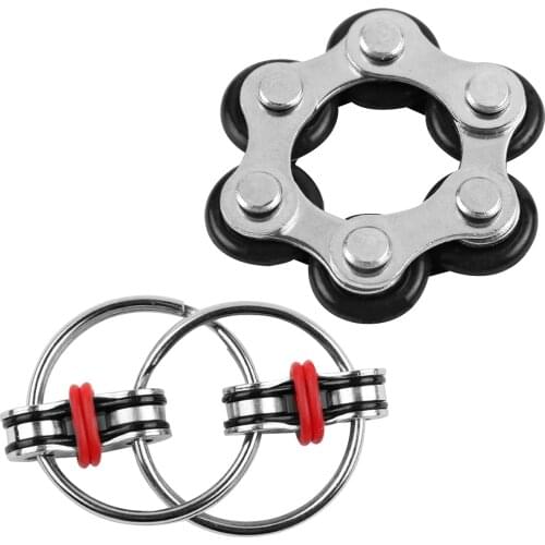 1pc Anxiety Ring Bike Chain Finger Fidget Toy For Autism ADHD ADD Stress Relief in Classroom Office School Sensory Toys