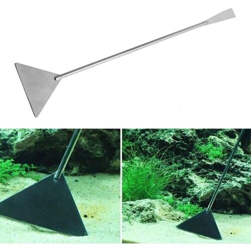 1 Pcs Grass Tank Flat Sand Shovel Aquarium Scraper Stainless Steel Remove Algae Mirror Design