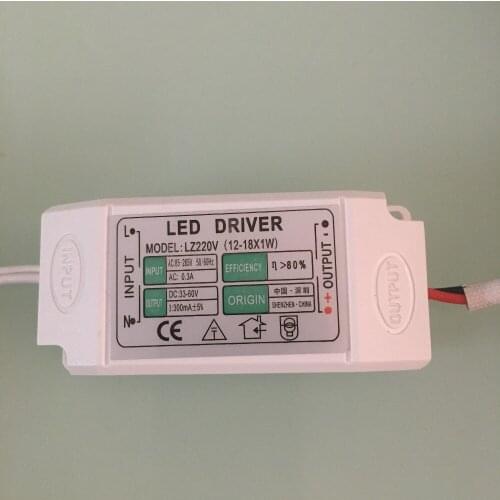 10-18)*1W LED Driver power source for celling Led lights Downlights non-watertight AC85-265V DC33-60V 300mA Free shipping