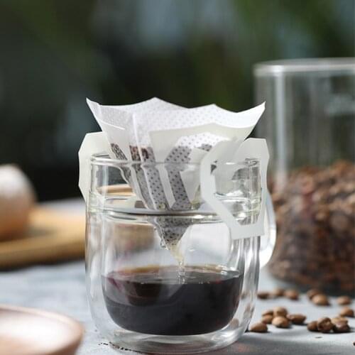10pcs/Lot New Portable Drip Coffee Powder Bags Filter Paper Hanging Ear Drip Bag Filter 8.6*11.3cm