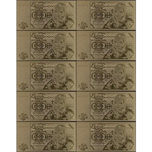 10pcs/lot Best Selling Products Germany 1000 Mark Gold Fake Banknotes Commemorative Notes Gift Free Delivery
