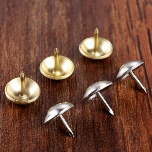 100pcs Upholstery Nails Silver/Gold 11*11mm Nails Sofa Studs Pins Tacks Jewelry Box Basket Furniture Hardware