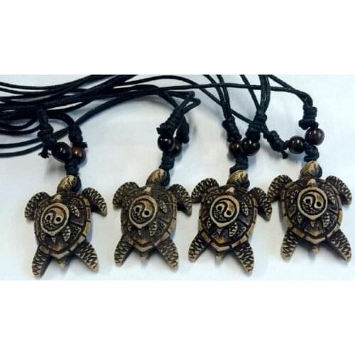 FREE SHIPPING 12 pcs Fashion Resin Turtle Necklaces Cotton Cord imitation bone necklace