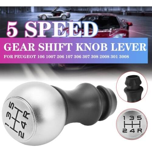5 Speed Matte VTS Aluminum Alloy Sports Gear Shift Head Gear Shift Head For Peugeot 106 1007 206 107 306 307 308 2008 301 3008