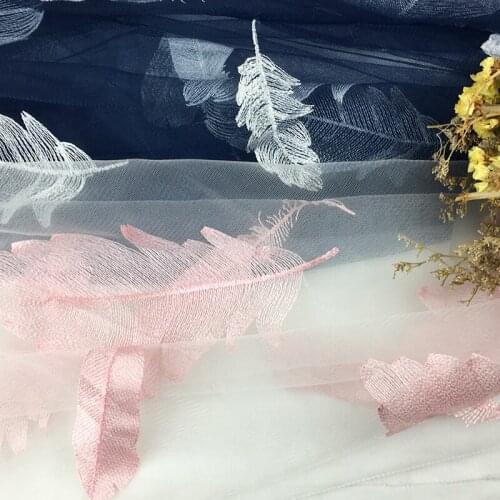 5Yards 2019 New Feather Embroidered Gauze Lace Trim Mesh for Lace Wedding Party Dress Decor Decorations