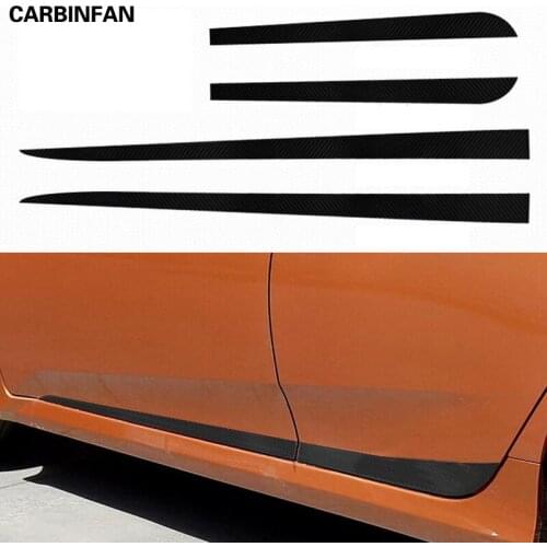 Accessories Car Styling Carbon Fiber Decal Car Side Skirt Sticker Automobiles For 2016 2017 Honda Civic 10th