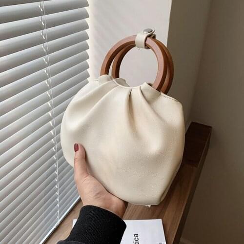 Round Shape Handle Design Soft PU Leather Crossbody Bags For Women 2021 Luxury Branded Shoulder Handbags Ladies Totes