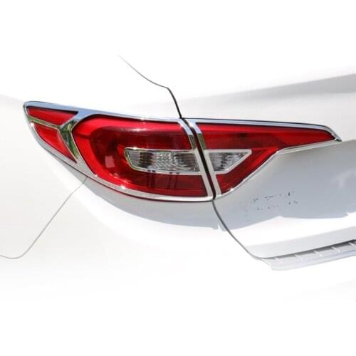 For Hyundai Sonata MK9 2015 2016 2017 ABS Chrome Tail Light Rear Back Frame Lamp Cover Molding