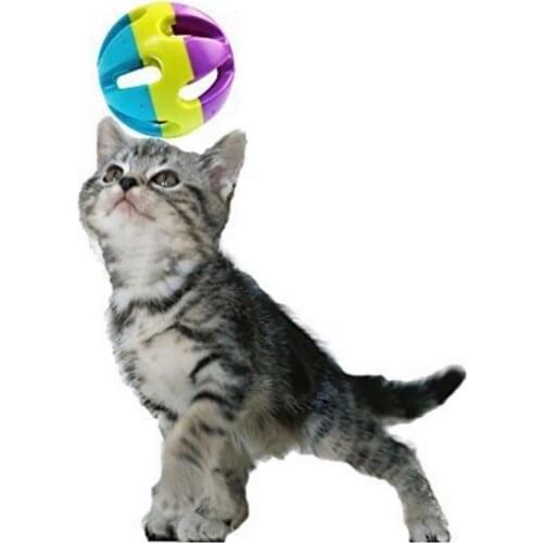 Dorakitten 1pc Cat Ball Toy Plastic Pet Interactive Bell Decor Ball Toy Pet Playing Ball Kitten Toy Pet Supplies Cat Favors