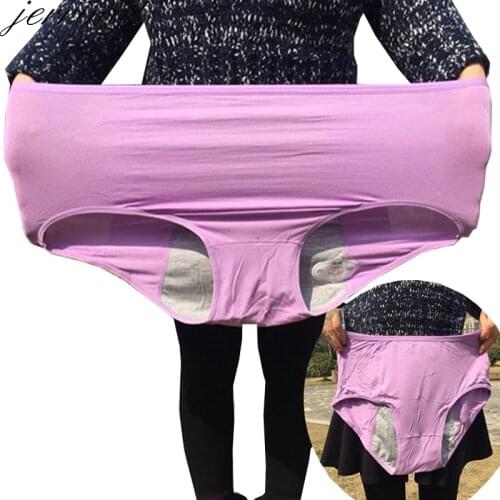 Jerrinut Physiological Pants Menstrual Women Underwear Period Panties Cotton Plus Size 2XL 3XL 4XL Briefs High Waist Underwear