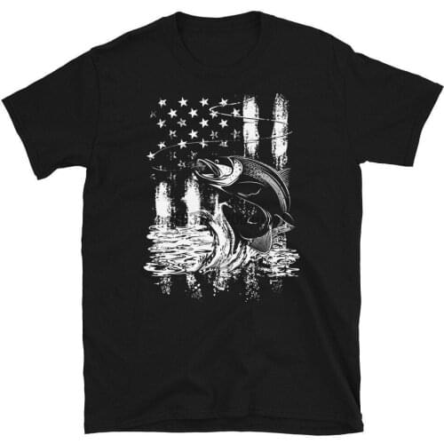 American Flag Fly Fishing T Shirt Fisherman T Shirt Fishing Flag Graphic Tee. Short Sleeve Unisex T Shirt. Fly Fishing Tee