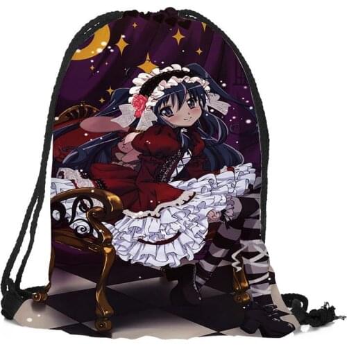 Custom Shana of the Blazing Eyes Printed Drawstring Backpack Silk Soft Bag Large Sapacity More Size Custom You Image