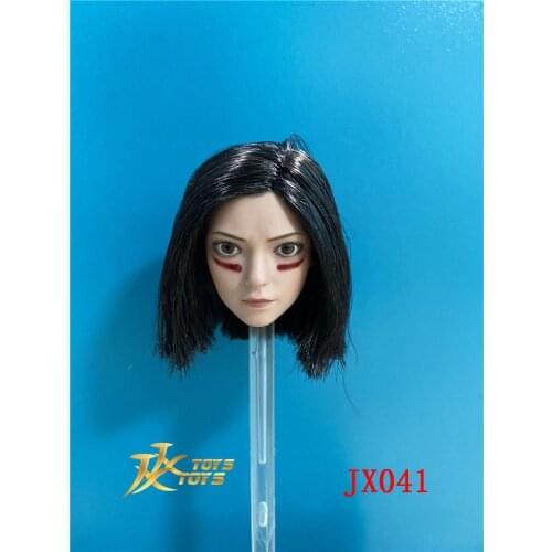 JX041 1/6 Alita He Keanu Reeves Head Sculpt Model PVC Male Head Carving with Neck Fit 12'' Female Action Figure Body In Stock