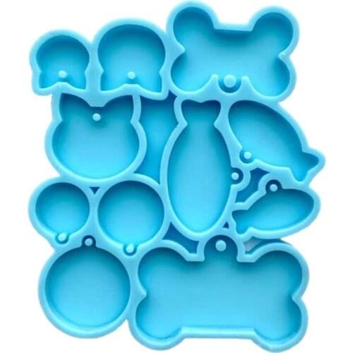 Cats Fishes Bones Combination Keychain Pendant Epoxy Resin Mold Jewelry Necklace Silicone Mould DIY Crafts Decorations Tool T84A