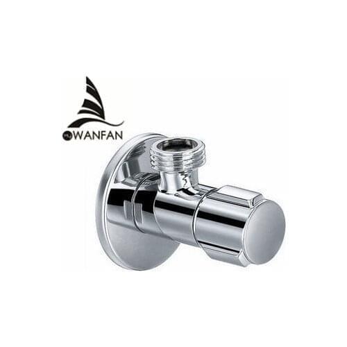 Faucet Replacement Parts 1/2" x 1/2" Chrome Brass Bathroom Angle Valve Filling Triangle Valve Toilet Water Stop Valve HJ-612L
