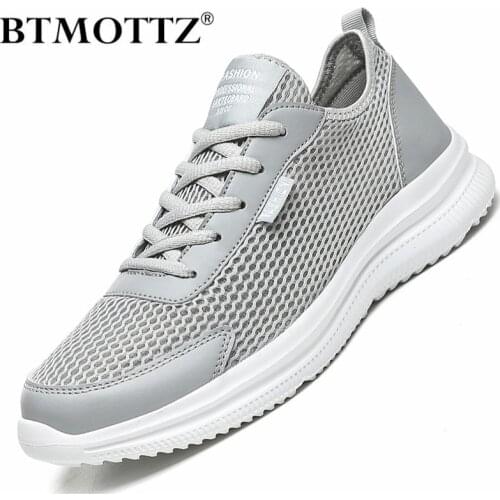 Summer Men Casual Shoes Lightweight Lace-up Sneakers Men Breathable Mesh Walking Shoes Fashion Mens Gym Shoes Plus Size 39-48