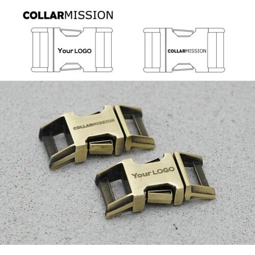 Providing laser engraving service customize LOGO plated metal buckles for DIY dog collar metal buckle accessories CK10QT