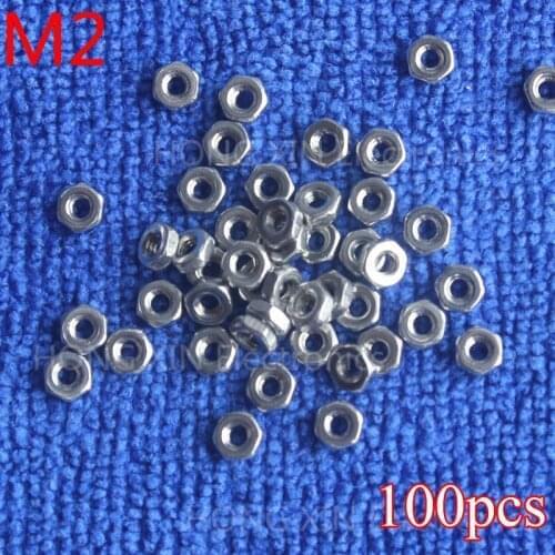 M2 hex nuts 2mm Silvery hexagon nut 304 stainless steel A2-70 nuts against rusting No rust durable General accessories 100pcs