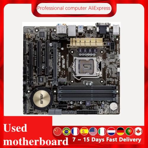 For Asus H97M-PLUS Desktop Motherboard H97 LGA 1150 For Core i7 i5 i3 SATA3 USB3.0 Original Used Mainboard