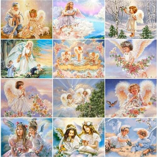 MomoArt Diamond Painting Girl Rhinestones Diamond Embroidery Angel Cross Stitch Mosaic Portrait Full Drill Square Decor For Home
