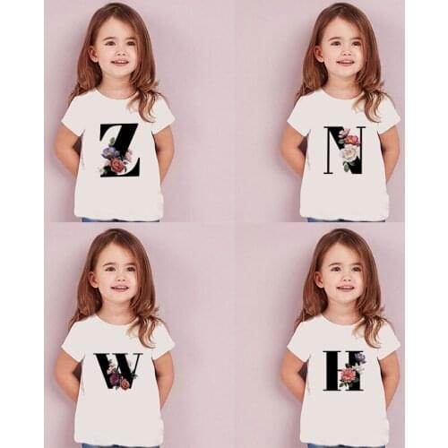 Letters Plant Novelty Printed 2020 Boys Clothes Kids T Shirt Kawaii Girls Tops Casual Baby Girl Shirt Summer Vogue Short Sleeve