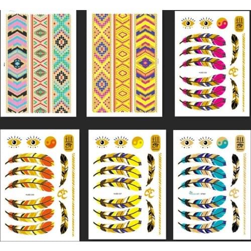 Wholesale Gold Flash Metallic Temporary Tattoo Tribal Totem 21*15cm Tattoo Waterproof Body Art Tatuajes 500pcs/lot free shipping