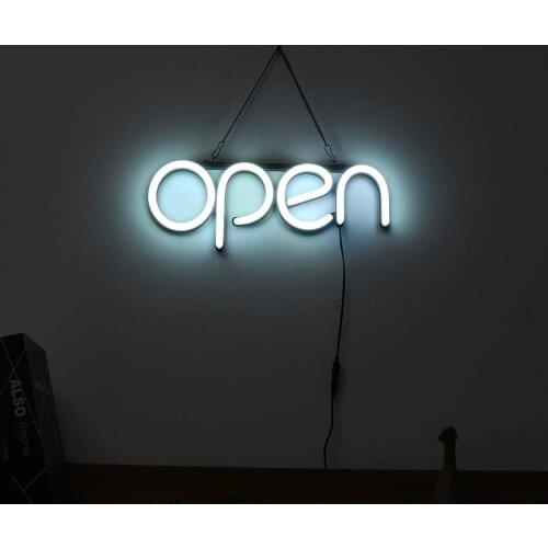 OPEN Neon Sign Light Bar Pub Display Party Neon Bulb 100-240V US Plug Advertising Commercial Lighting Home Room Wall Decoration