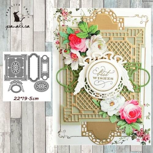 Panalisacraft Big Flower Background Frame Metal Cutting Dies diecut cut die scrapbooking Album Paper Card Craft Embossing