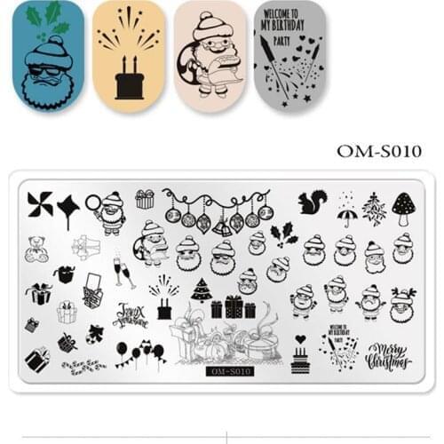 Christmas Halloween Nail Stamping Plates Stainless Steel Template Stamp Plate Nail Art Manicure Image DIY Design Tool