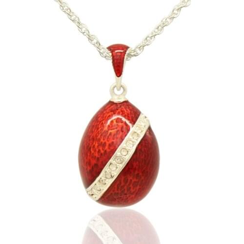 Suitable for all brands of handmade red enamels Russian egg pendant necklace Easter jewelry gift